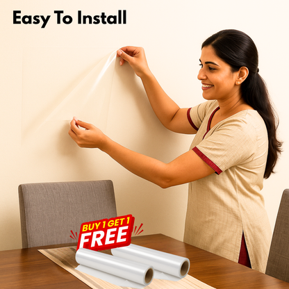 Self-Adhesive Transparent Electrostatic Wall Protection Film | Buy 1 Get 1 Free