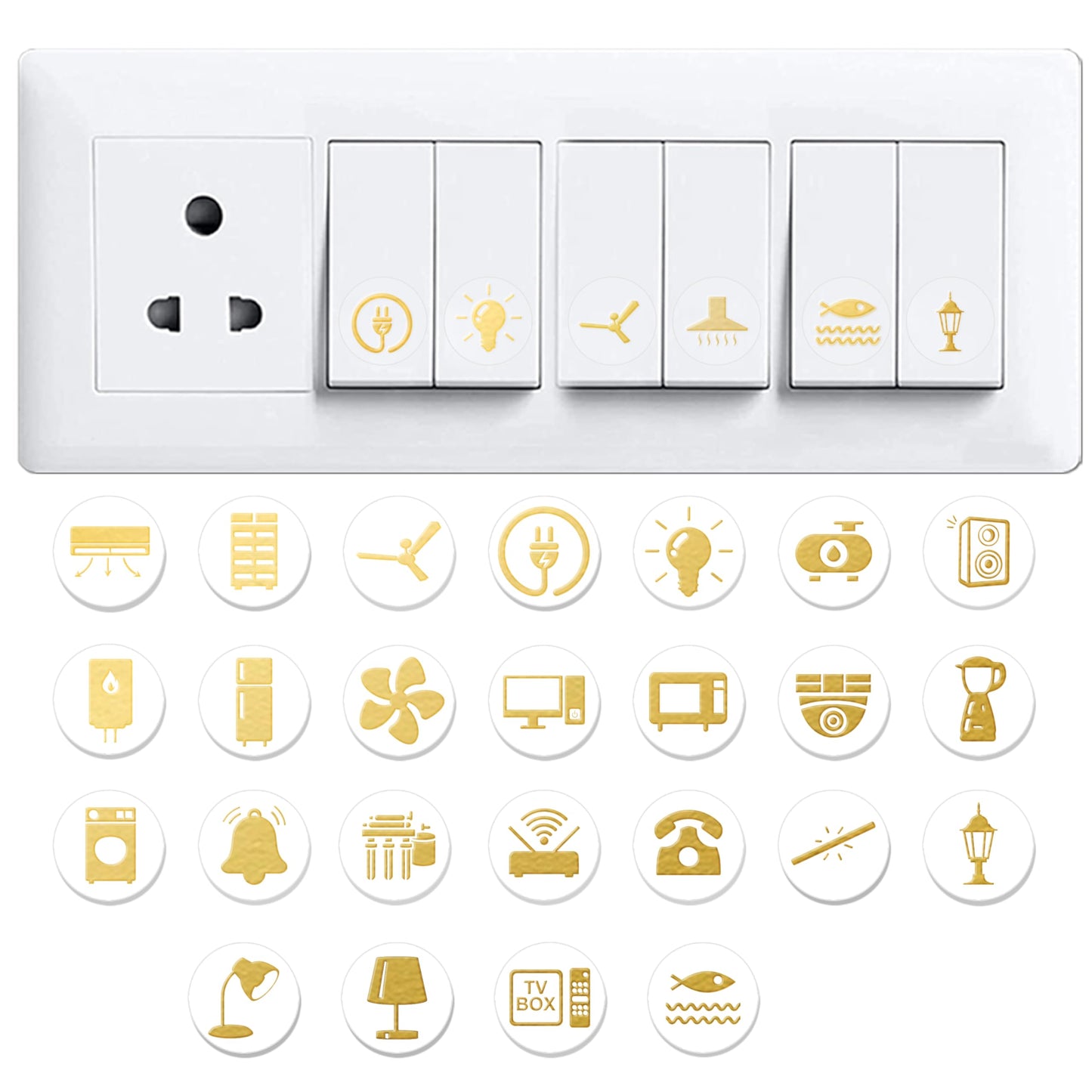 Gold Switch Stickers - 100 Set