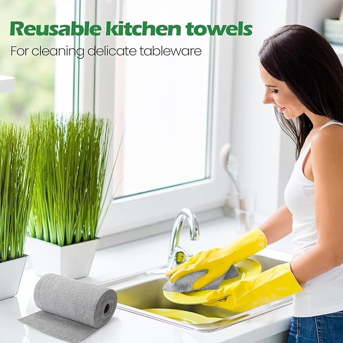 Reusable Microfiber Cleaning Cloth Roll (50 PCS)
