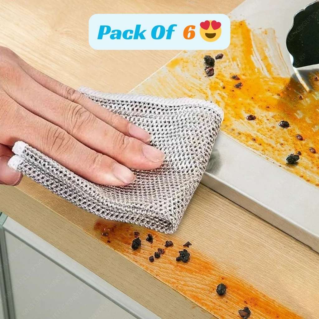 Multipurpose Dishwashing Rags - Pack Of 6